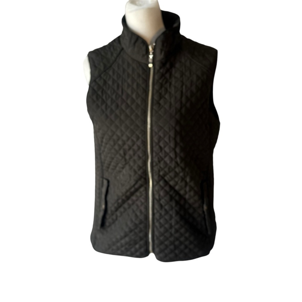Outer Edge Black Quilted Sherpa Lined Vest Size M